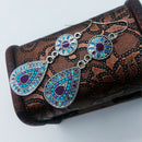 Bohemia National Style Colorful Water Drop Ear Drop Earrings