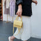Women Leather Mini Shoulder Handbags Flap Messenger Crossbody Bags (Yellow) A