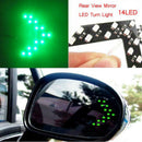 2x 14 SMD LED Car Rear View Mirror Lamp Side Turn Signal Indicator Lights Random