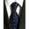 Red White Blue Flowers Neoclassical Spend 100% Silk Jacquard Tie Men's Tie