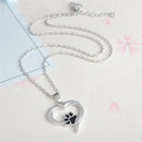 Hollow Pet Paw Print Necklace Cute Animal Dog Cat Pendant Necklace Jewelry BX