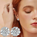 Hollow Flower Crystal Rhinestone Earrings Ear Stud Prom Jewellery Party V2A8