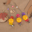 Pet parrot bird bites climb chew toys bell swing cage hanging cockatiel parak FT