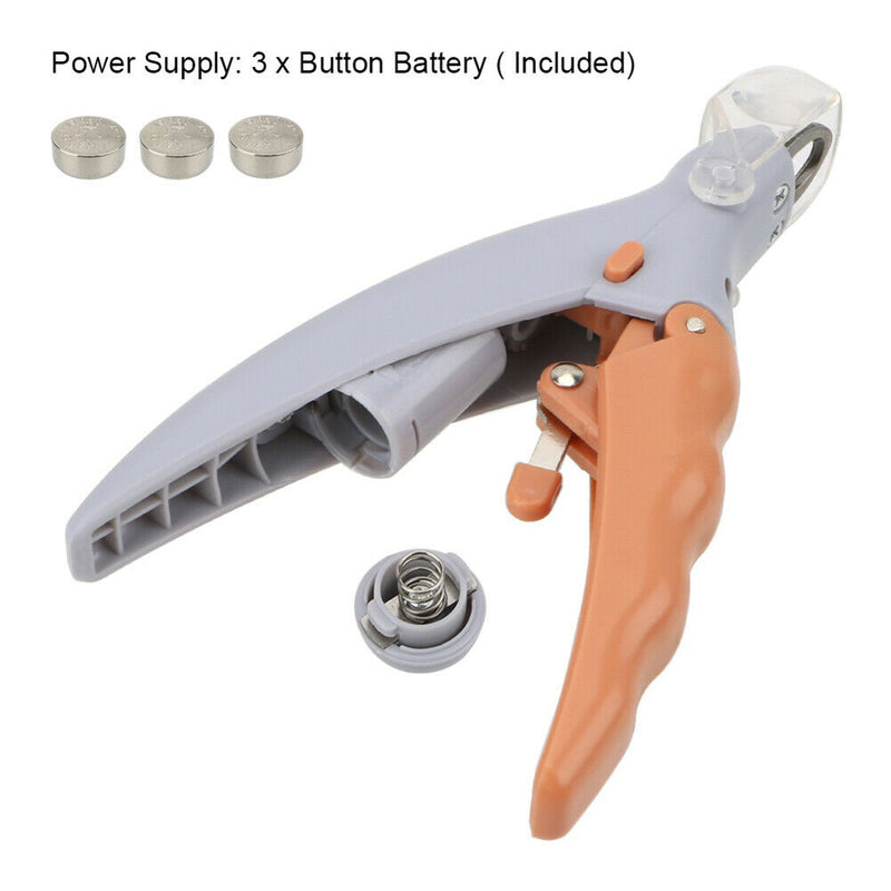 Electronic Pet Dog Nail Clippers with LED Light Toe Nail Grooming Scissors A