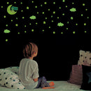 3pcs/set Luminous Moon Girl Wall Stickers Waterproof Room Decals (HZY018-A) A