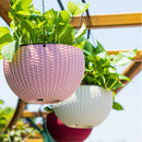 2pcs Plastic Creative Hanging Flower Pot Planter Basket with Chain Home Garden