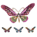 Rose Red Butterfly Brooch Mix Color Rhinestone Brooches For Women Lady Fash