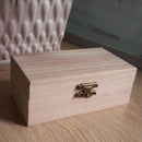 Square Wood Box DIY Jewelry Sundries Storage Holder Unpainted With Lock