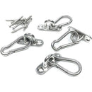 8Pcs Stainless Steel Pad Eye Plate U Hooks + 8Pcs Stainless Steel Snap Hook