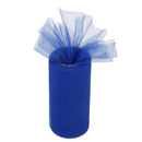 6"x 25yd Tulle Roll Spool Wedding Netting Fabric Gift Craft Royal Blue+White