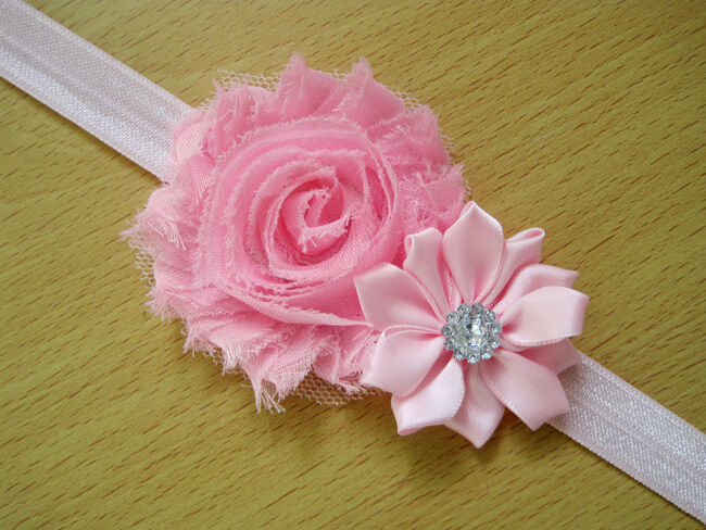 10 x Girl Newborn Baby Toddler Infant Flower Headband Hair Bow Band Photo Props