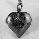 No drill collar hollow heart heart flower pocket watch black Japanese and K K9U9