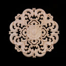 Rubber wood Carved Long Applique Unpainted Flower Walls Cabinets Door Decor