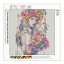 5D DIY Full Drill Diamond Painting Flowers Beauty Cross Stitch Embroidery