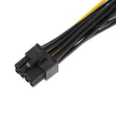 Dual 6 Pin 18AWG Female To Single 8Pin Male PCIe Graphics Cards Power Cable 20cm