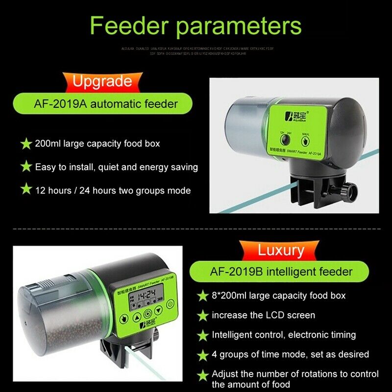 Automatic Fish Feeder Aquarium Digital Fish Tank Electrical Plastic Timer F