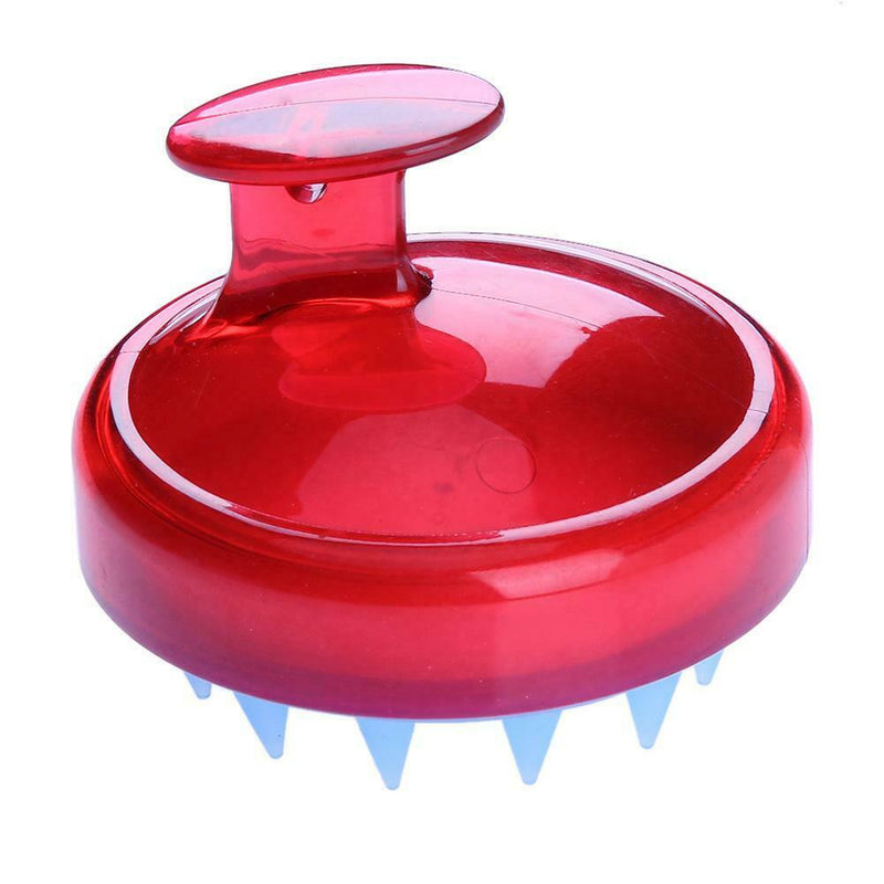 Silicone Head Shampoo Scalp Massage Brush Hair Scalp Washing Comb(Red) A
