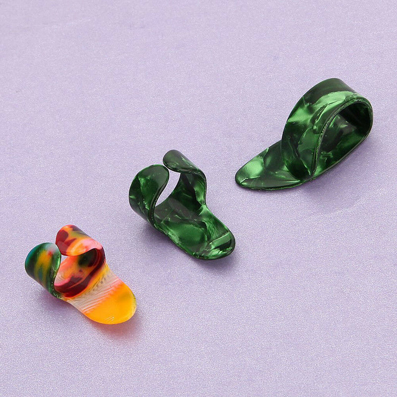 1 Set Celluloid Thumbpicks Fingerpicks w/ Metal Fingerpicks for Guitar Bass