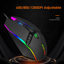 A902 RGB Gaming Mouse 7-Color Breathing Backlit Wired Optical Mice for PC A