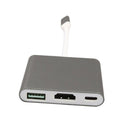 3 In 1 Hub USB C Type C to 4K HDMI USB 3.0 PD Adapter for Projector Gray