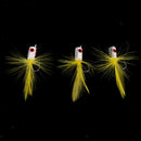 3Pcs Bass Fly Fishing Flies Panfish Popper Flies Single Hook Topwater Baits