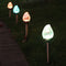 2pcs Steel Solar LED Crackle Lamp Spike Peach Shape Outdoor Landscape Light A