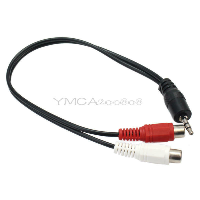 3.5mm 1/8" 1 Male to 2 Dual RCA Female  Stereo Audio  Cable Adapter