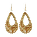 Women Bamboo Rattan Geometric Water Drop Shaped Ear Stud Earrings Women Jewe OZ