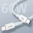 For Notebook Phone 1.2m USAMS Type-C to Type-C 60W PD Charging Data Cable