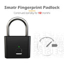 Keyless Fingerprint Padlock USB Rechargeable Security Door Lock (Black)