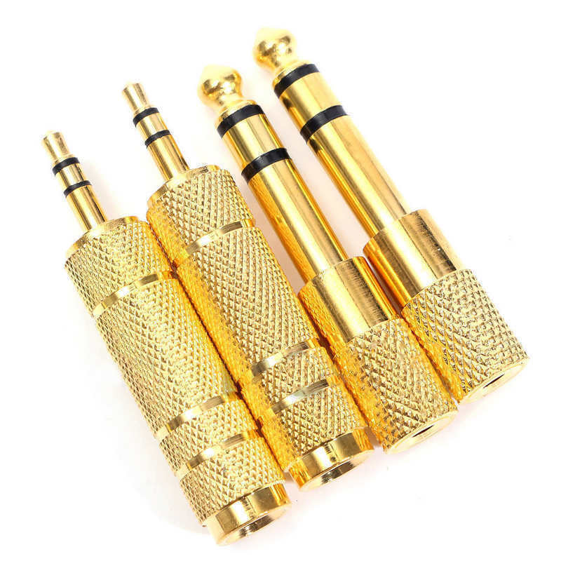 2x 6.35mm 1/4 inch Male plug to 3.5mm 1/8 inch Female Jack Stereo Headphone W4J8