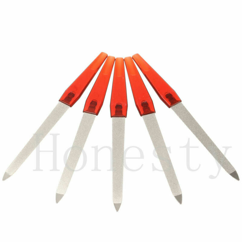 5PCS Metal Double Sided Nail Files Strong Edge For Manicure Pedicure Grooming