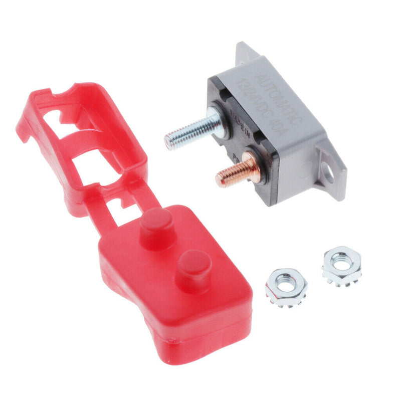 Auto Reset 12V 24V Circuit Breaker Car Automatic Fuse Metal Stud Bolt 40A 40Amp
