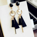 Leather Tassel Long Dangle Earrings For Women Fashion Jewelry Wood Exaggera