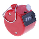 Clicker Counter 4 Digit Number Counters Plastic Shell Hand Held(Red)