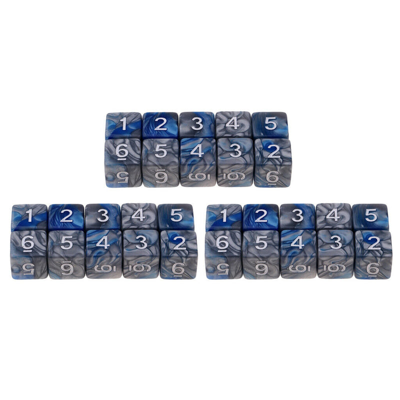 30 Pieces Creative Double Color D6 16mm Dice Role Playing Game for DND
