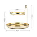 Iron Double Layer Storage Tray Sundries Snacks Jewelry Cosmetic Display Pla