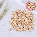 100pcs Heart Shaped Wooden Buttons Natural Sewing Buttons Craft Clothes De ME