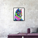5D DIY Diamond Painting Colored Cat Full Square Rhinestone Picture Handwork