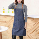 Adults Denim Blue Cooking Kitchen Restaurant Work Bib Apron Dress with PocketKES