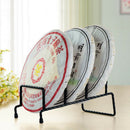 Iron Display Easel China Bowl Dish Plate Holder Organizer Rack Black 3 Grids