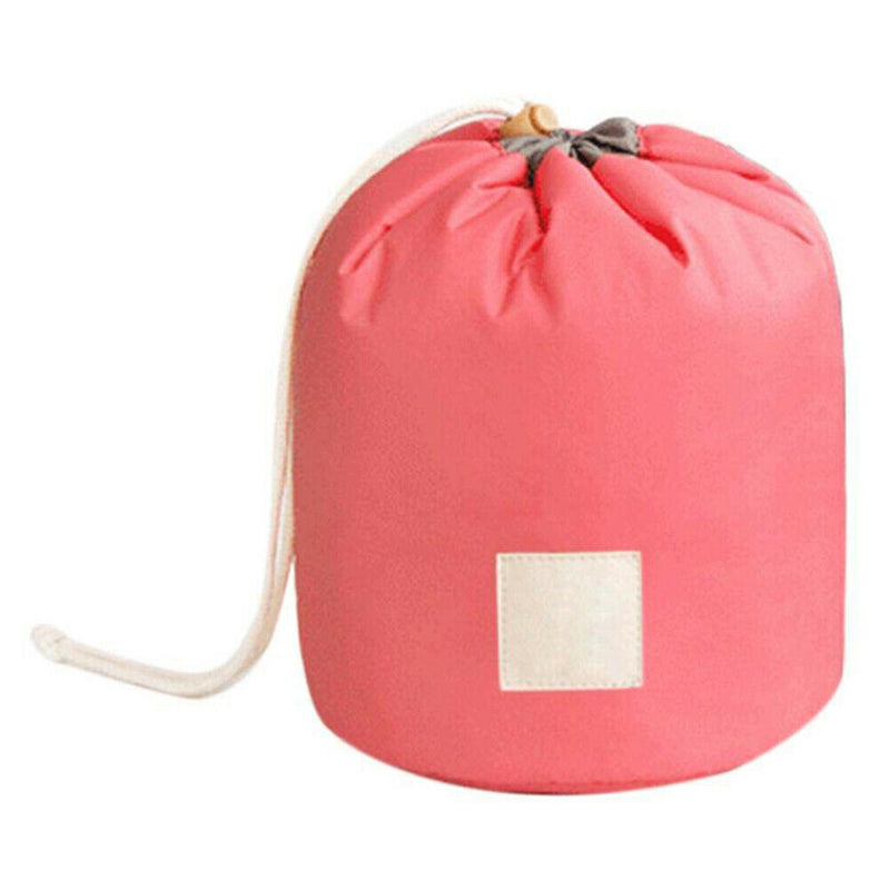 Nylon Drawstring Travel Cosmetic Bag Makeup Organizer Toiletry Bags (Red) A