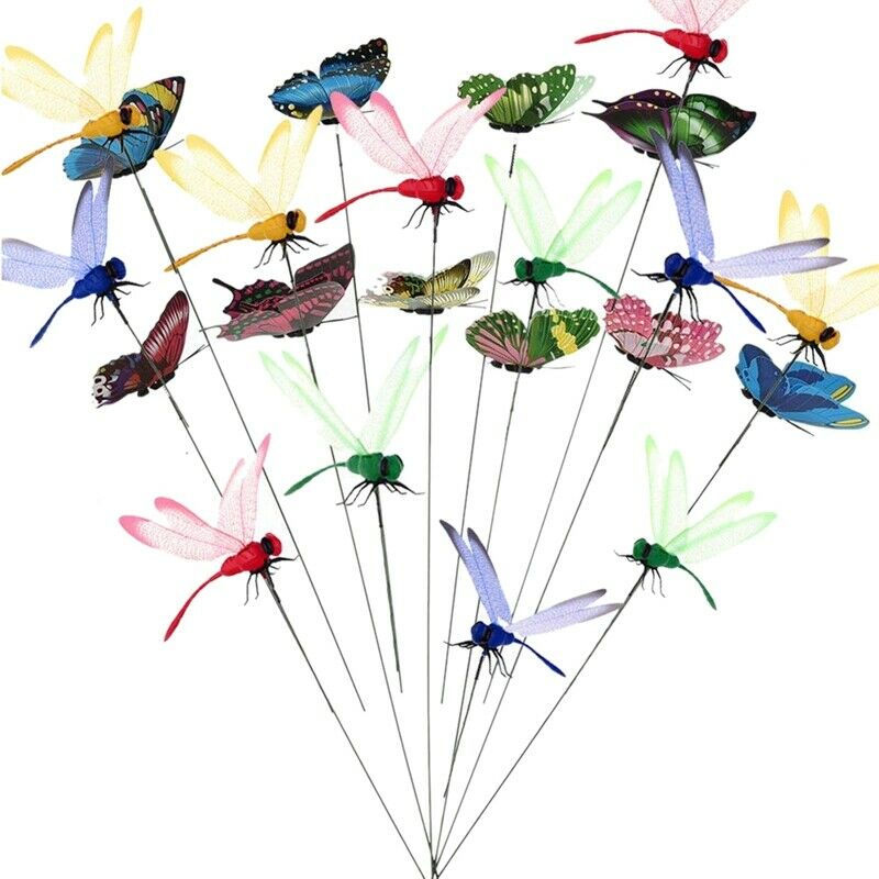 10 loaded garden butterfly piles, 12 garden dragonflies , garden decoration
