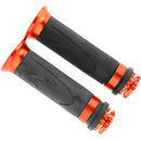 Pair Racing Motorcycle Motorbike Rubber Handlebar Hand Grip Bar End Orange