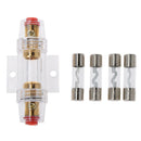 Auto Audio Stereo Refit AGU Fuse Holder 4/8 Gauge Cable + 4pcs 30 Amp Fuses
