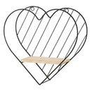 Floating Shelf Rack Photo Frame Organizer Geometric Home Black Heart Shaped