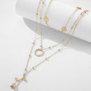 Unisex Necklace Multi-layer Cross Love Pendant Choker Punk Street Jewelry