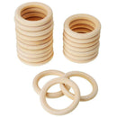 40x Handmade Natural Maple Wooden Teething Rings Wood Baby Teether Rings