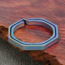 30mm Titanium TC4 Ti Key Chain Ring EDC Buckle Keychain Octagon Keyring