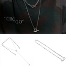 Double Layers Pendant  Metal  Long Chain Necklace Fashion Women men Jewelry Gift
